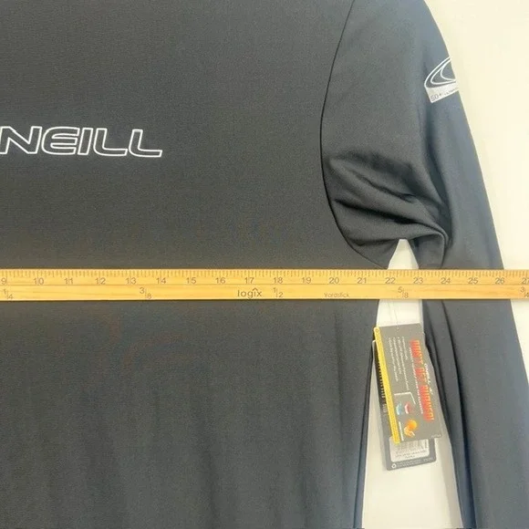 NWT ONeill Men's Basic Skins Long Sleeve Rash Guard Black UPF 50+ Sun Shirt XL - Picture 7 of 7